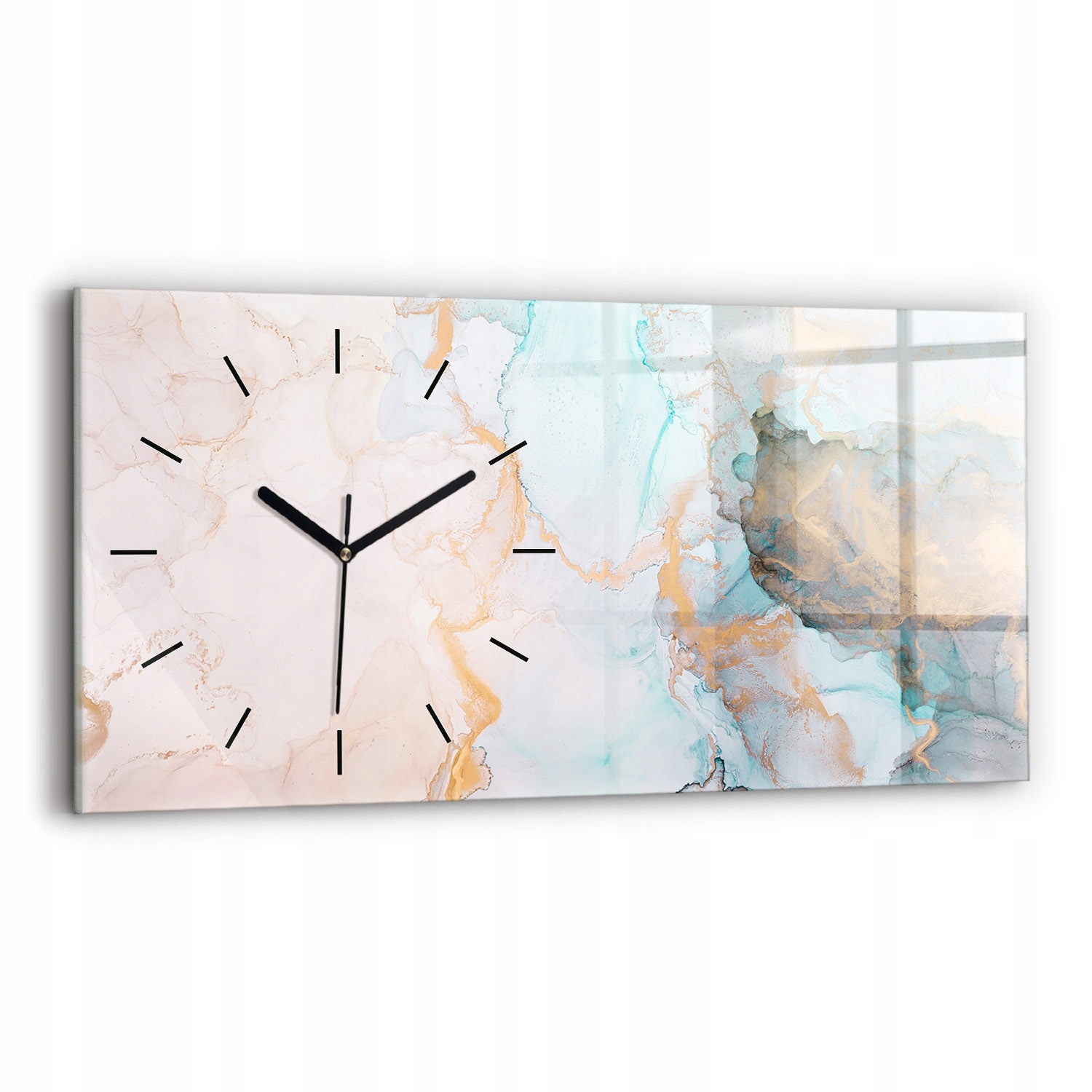 Moderní skleněné hodiny s nástěnnou grafikou 60 cm x 30 cm Abstraktní obraz