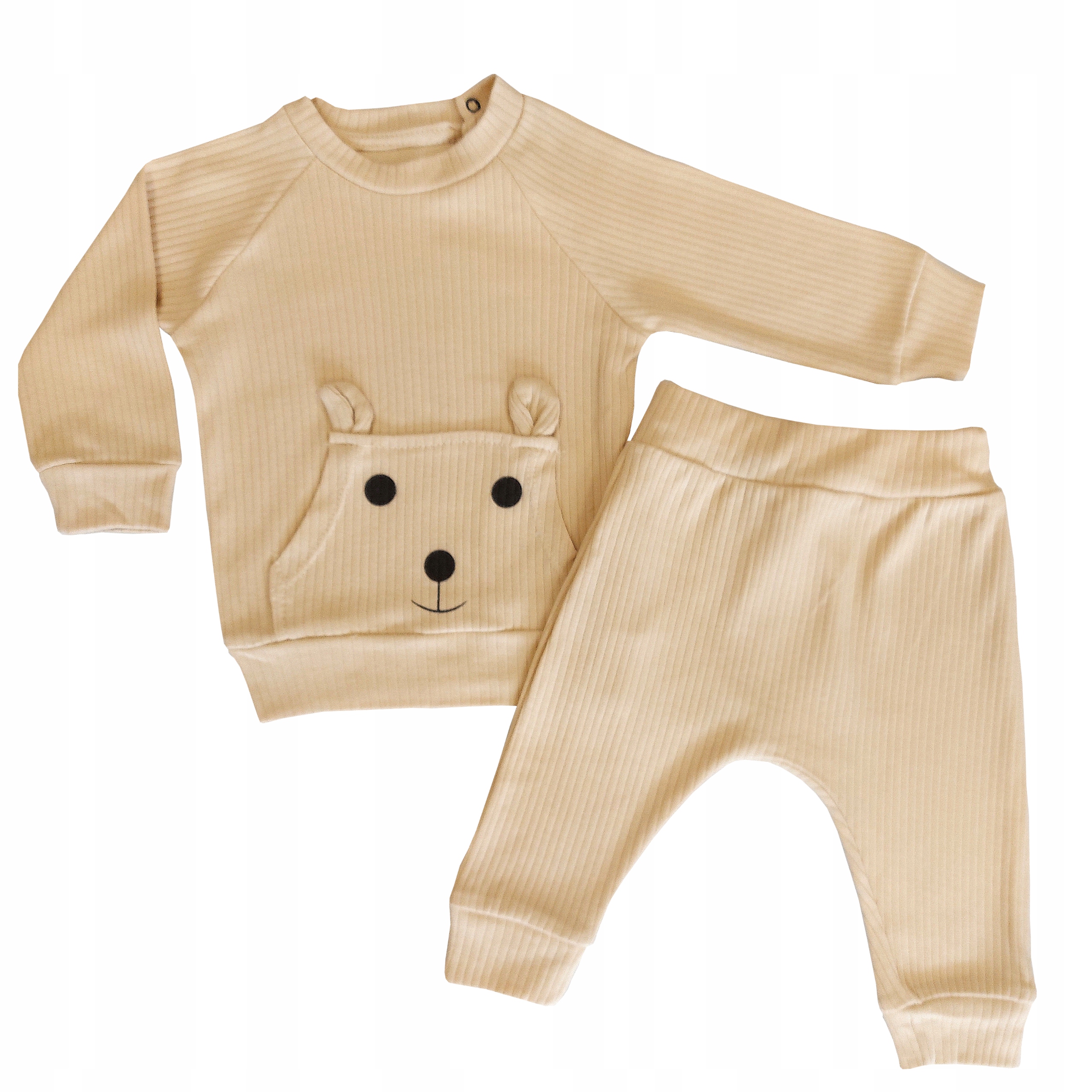 

Dres niemowlęcy 74 prążkowany bluza spodnie 6 m