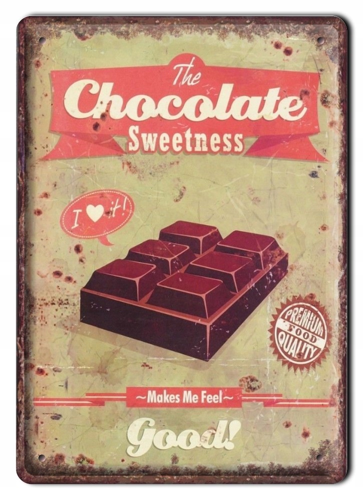 Chocolate Metalowy Szyld Plakat Vintage Retro #00312