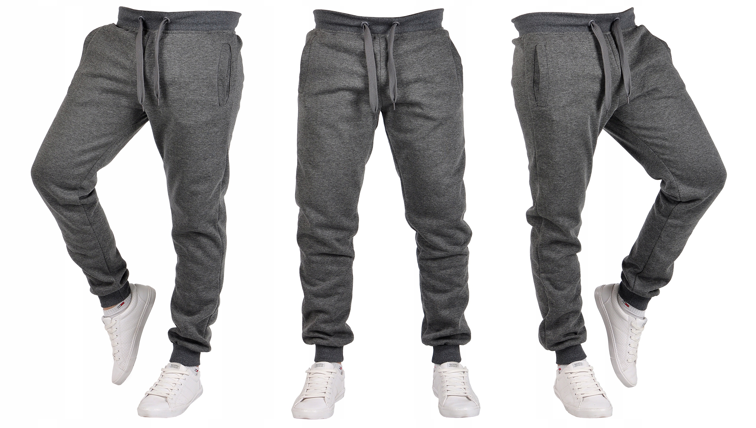 K01 r. M MĘSKIE SPODNIE DRESOWE JOGGERY GŁADKIE Marka Fk_fashion