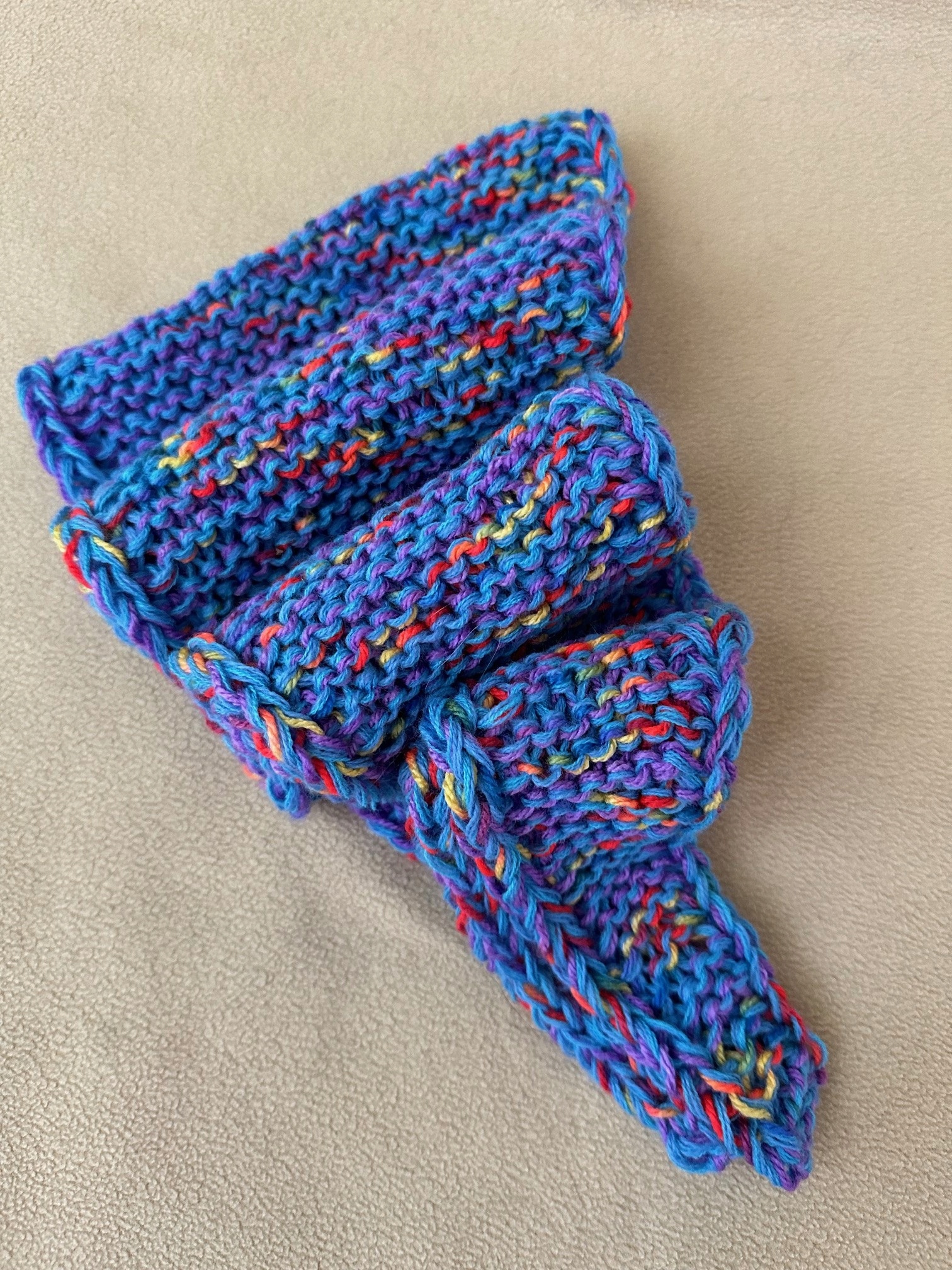 Šátek Baktus melír modrý handmade