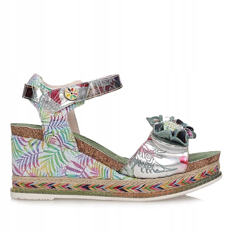 Sandály na koturnu Laura Vita SL14598-9F Hacdeo 09 0006899 Argent