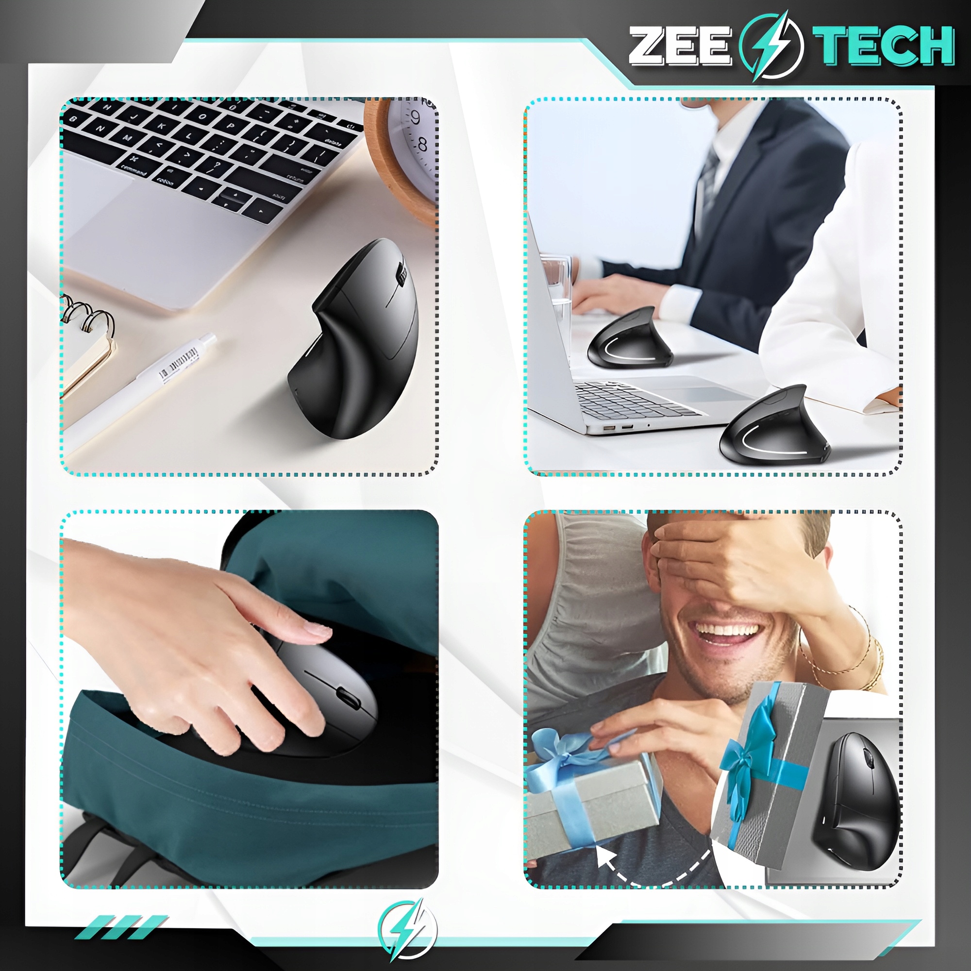 MYSZKA PIONOWA BEZPRZEWODOWA WERTYKALNA CICHA MYSZ DO KOMPUTERA LAPTOPA Liczba przycisków 6