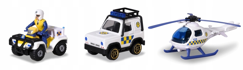 Strażak Sam Zestaw 3 Pack Pojazdy Policyjne Dickie Wiek dziecka 3 lata +