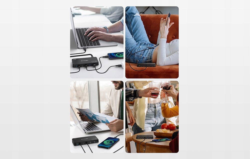 BLITZWOLF SZYBKA ŁADOWARKA SIECIOWA USB 5W1 3X USB-A 3X USB-C QC PD 120W Marka BlitzWolf