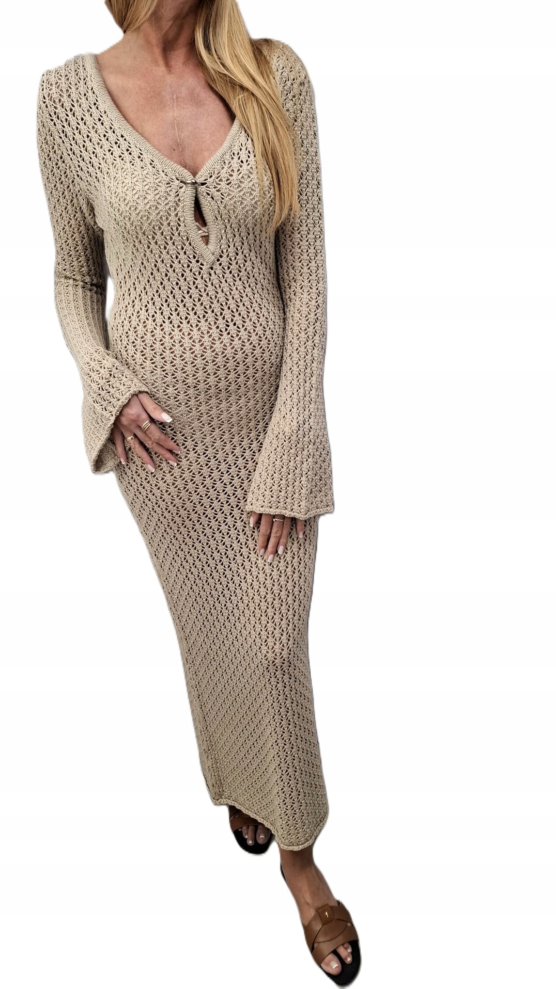 Cocomore Šaty Svetrová Ažurová C Béžová Novinka