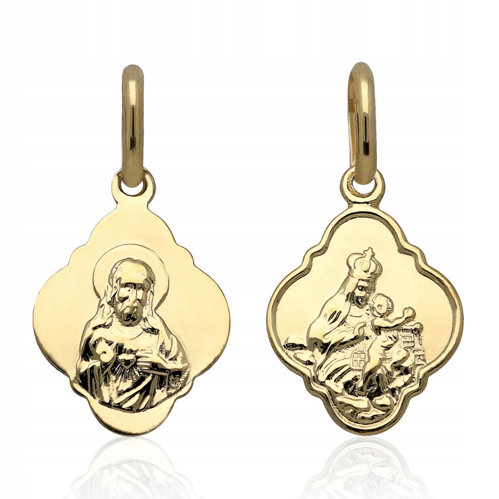 ZŁOTY KOMPLET KOMUNIA ŁAŃCUSZEK I MEDALIK 585 Chrzest Komunijny Okazja chrzest/komunia