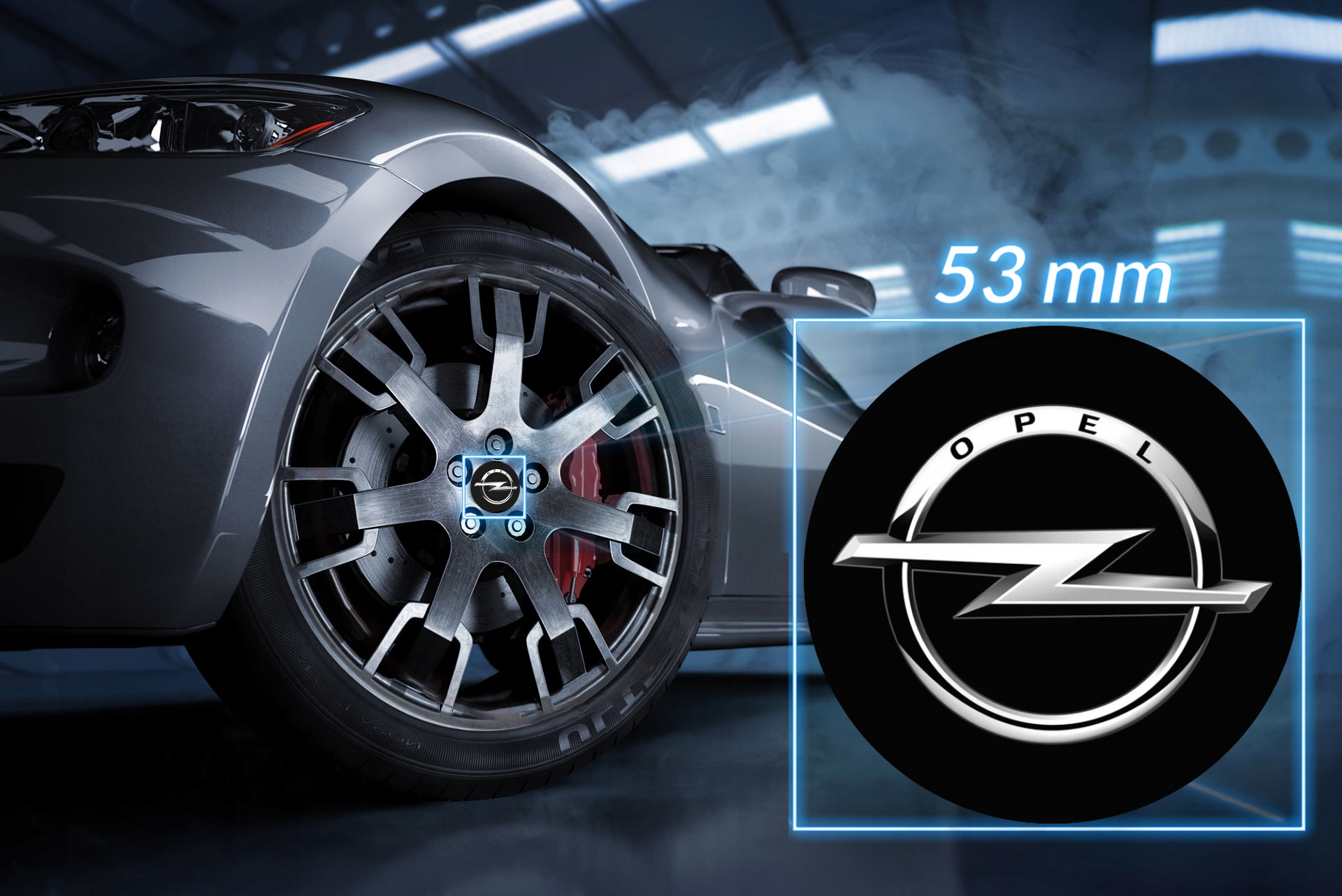 Emblematy Naklejki na Kołpaki Felgi Znaczek Dekielki Opel do Samochodu Marka Cartrend