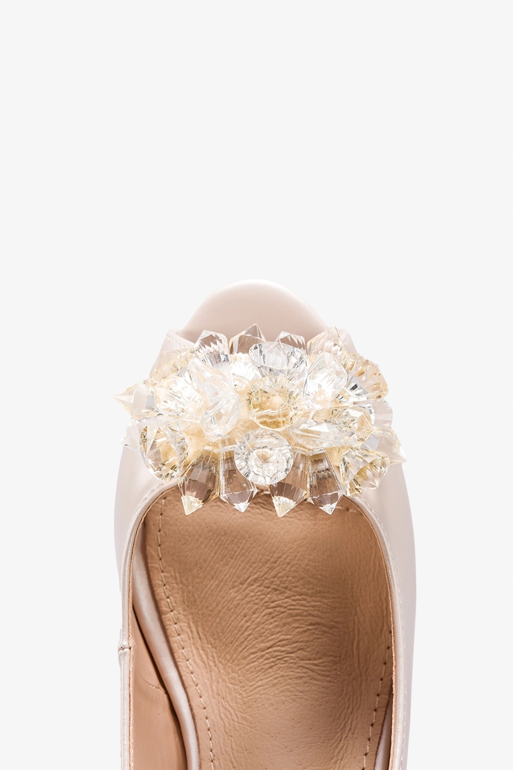 SANDAŁY DAMSKIE ELEGANCKIE NA OBCASIE MODNE KRYSZTAŁKI WKŁADKA SKÓRA r 39 Długość wkładki 25.5 cm