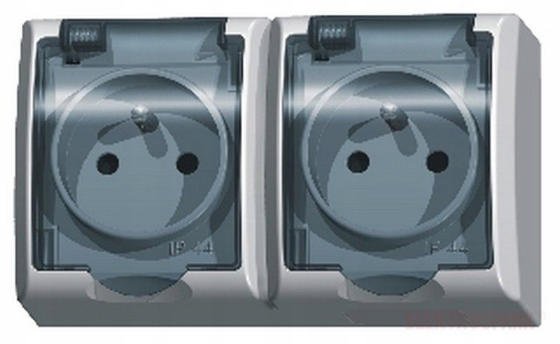 

Ospel Fala gniazdo IP44 podwójne GNH-2HZ/00/d