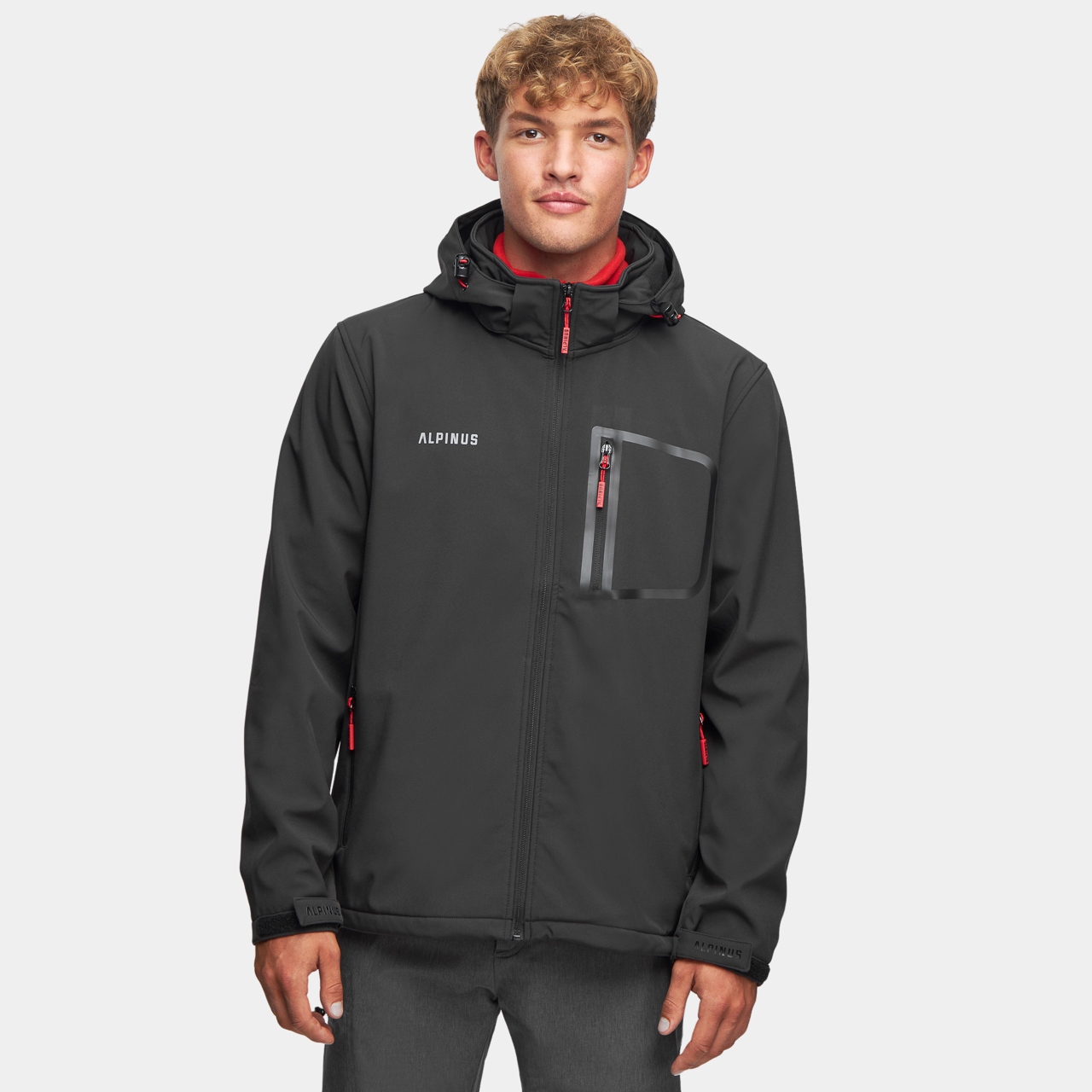 Kurtka Męska Softshell Alpinus Wodoodporna Stenshuvud 15000 L Czarny
