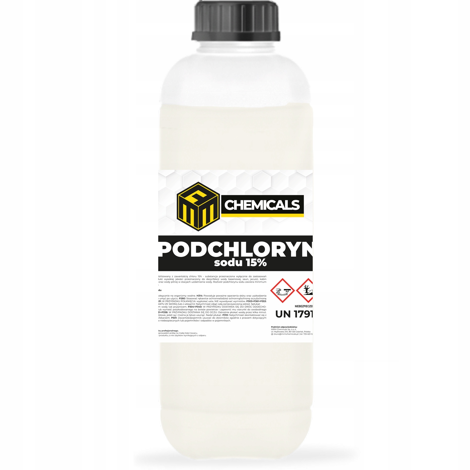 

Podchloryn Sodu 15% Chlor Do Basenu Studni 1L
