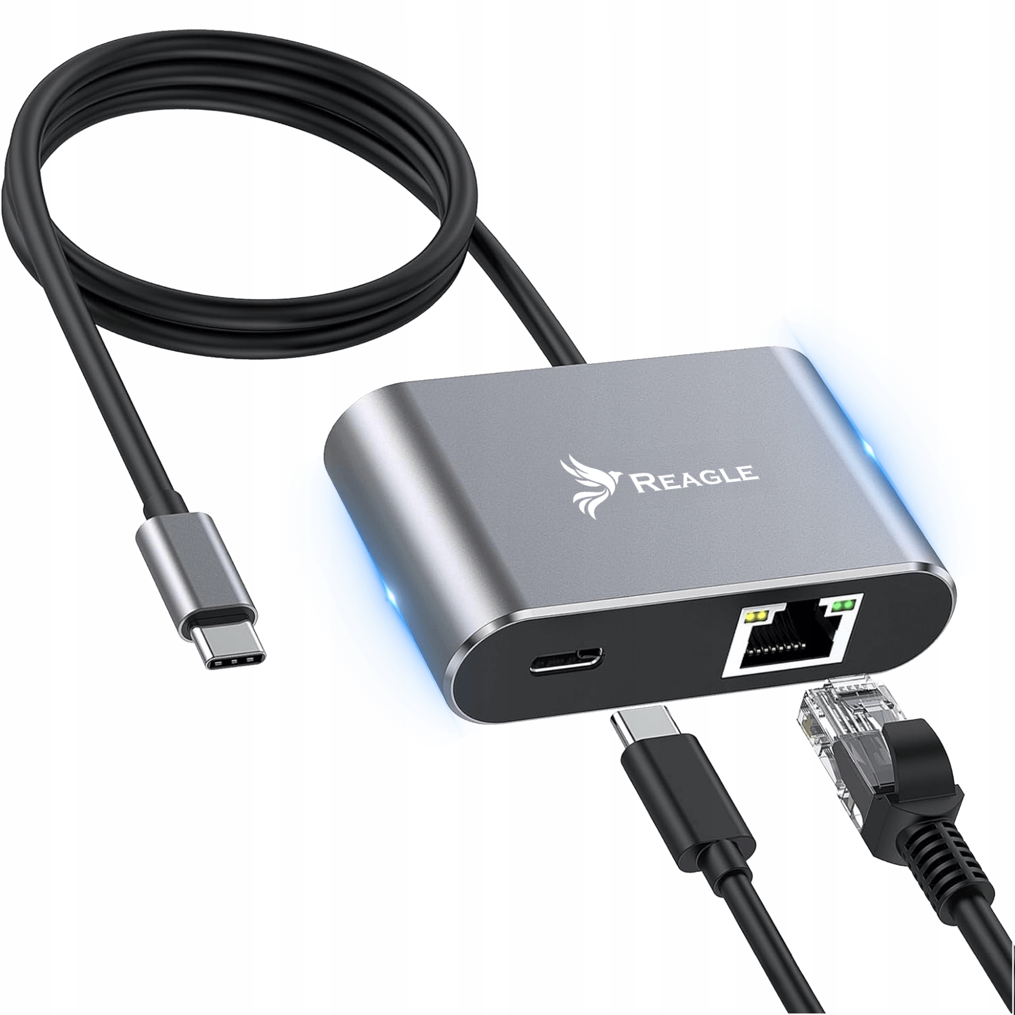 PRZEJŚCIÓWKA USB-C ETHERNET ADAPTER KARTA SIECIOWA USB LAN RJ45 2.5G PD100W