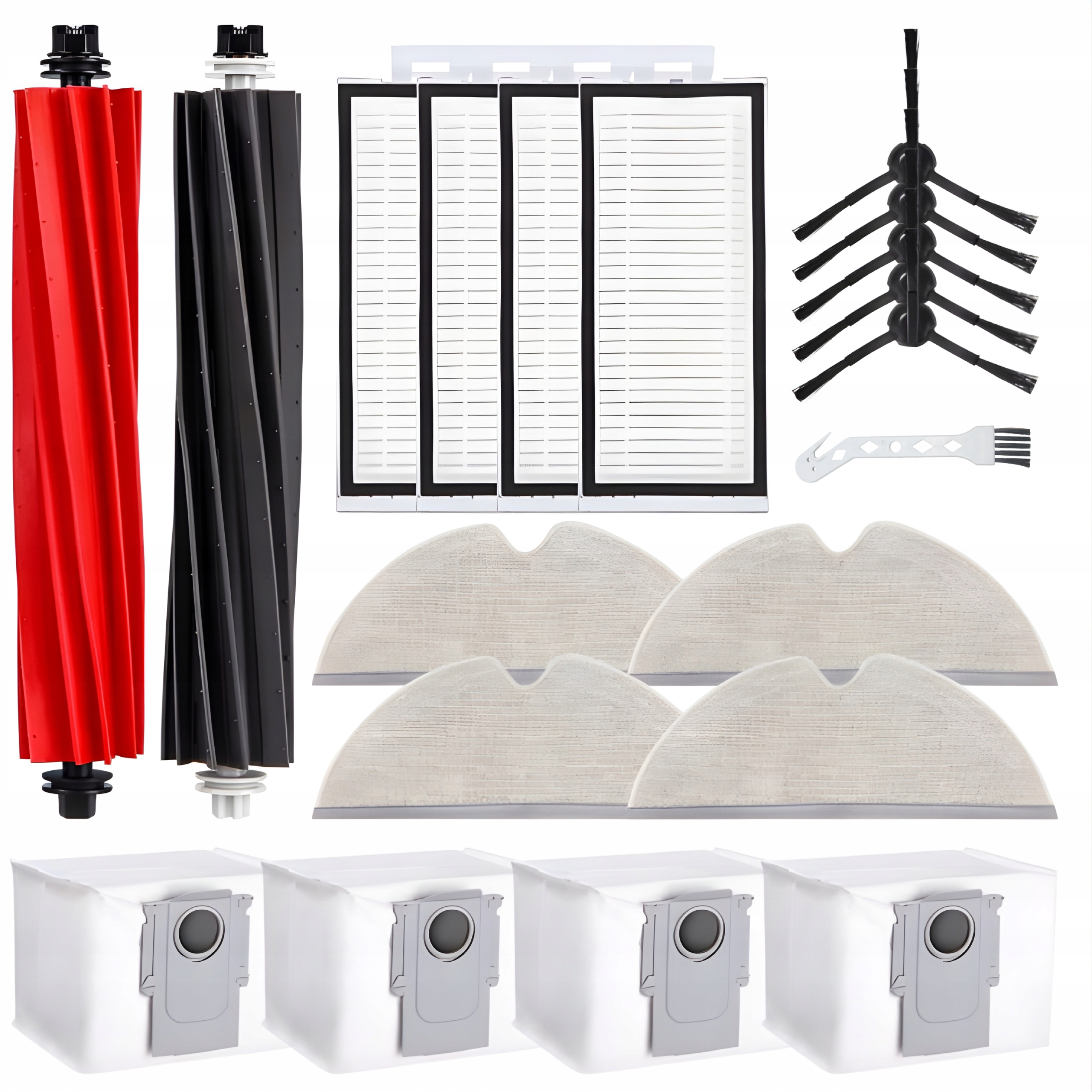 Duży Zestaw do Roborock Q8 Max/ Max+ Q5 Pro/Pro+ worki mopy filtry Szczotki