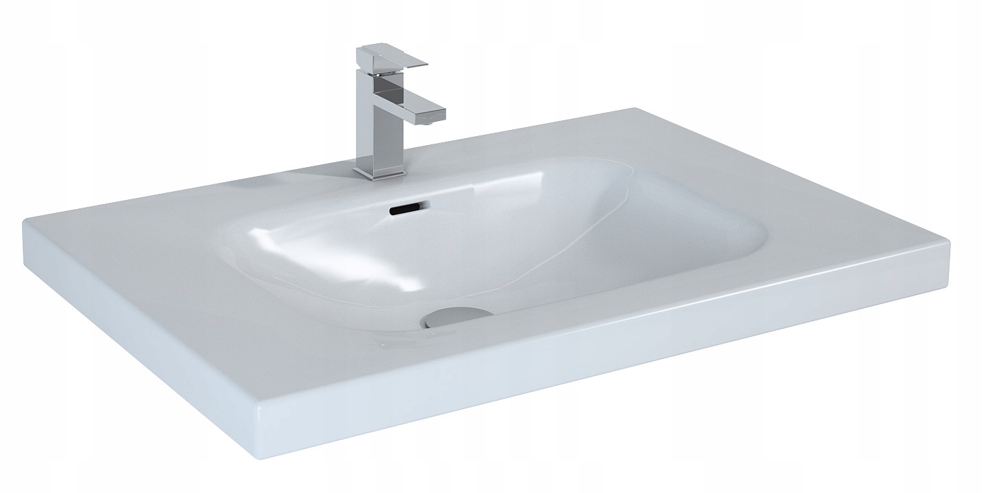 Umywalka meblowa Iwa 70, ceramiczna, biała, 750 x 505 x 50 mm Roca Polska