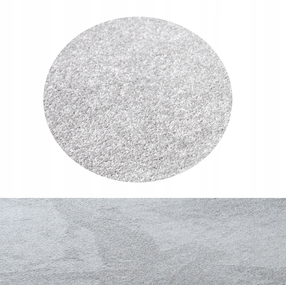 Dywan Shaggy Koło Intens Muse 91 Srebny Obszyty Miękki Do Salonu 100x100cm