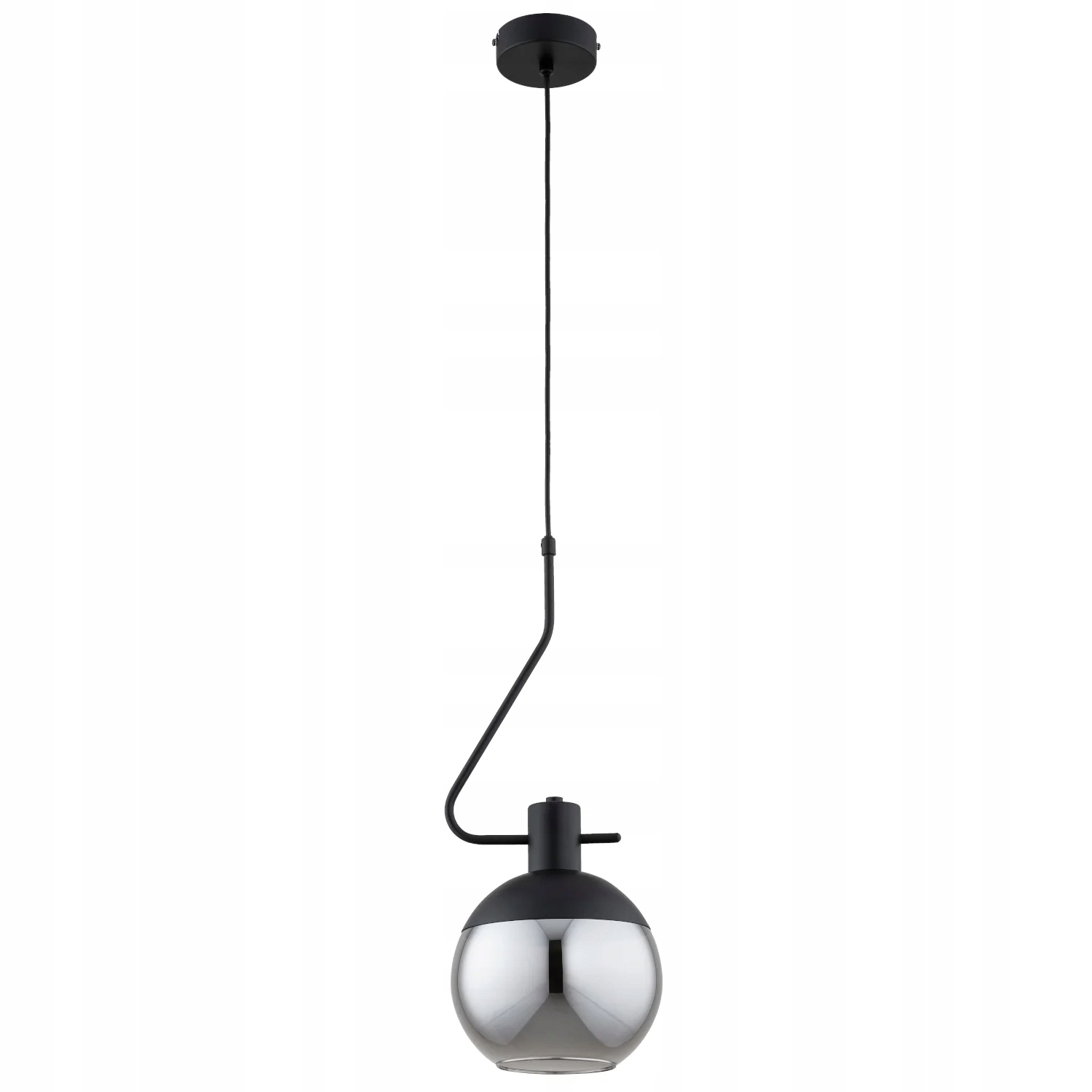 Závěsná lampa černá skleněná kouřová kulička 1xE27 15W Enigma Alfa