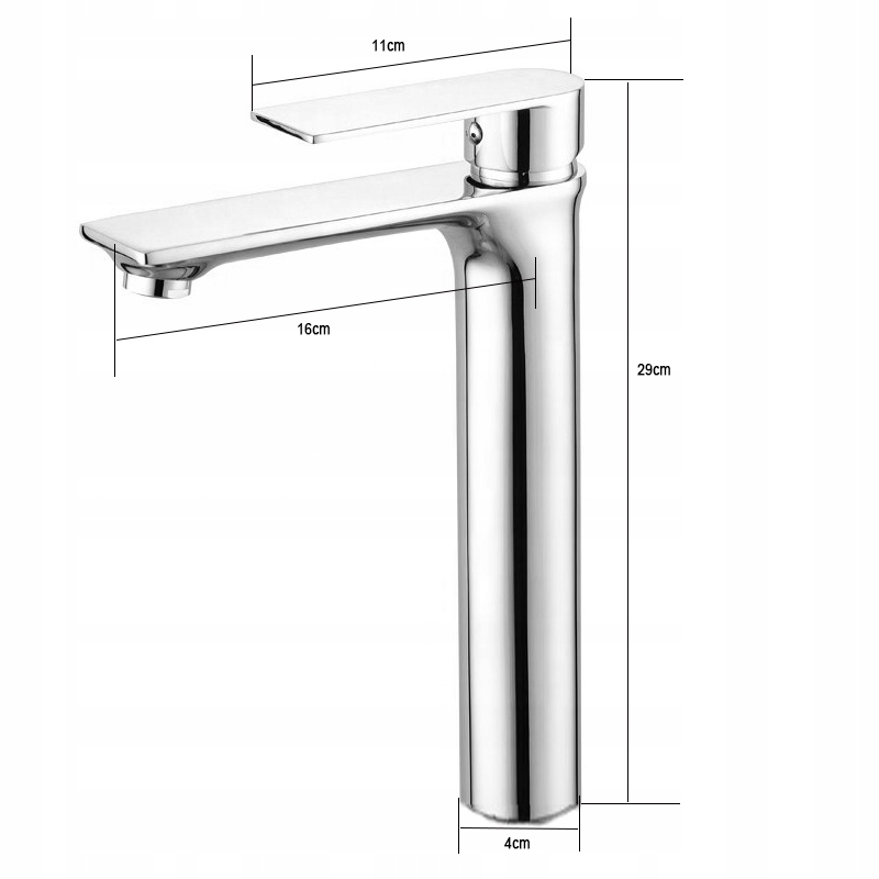 Bateria nablatowa Łazienkowa chrom wysoka kran 24x16cm