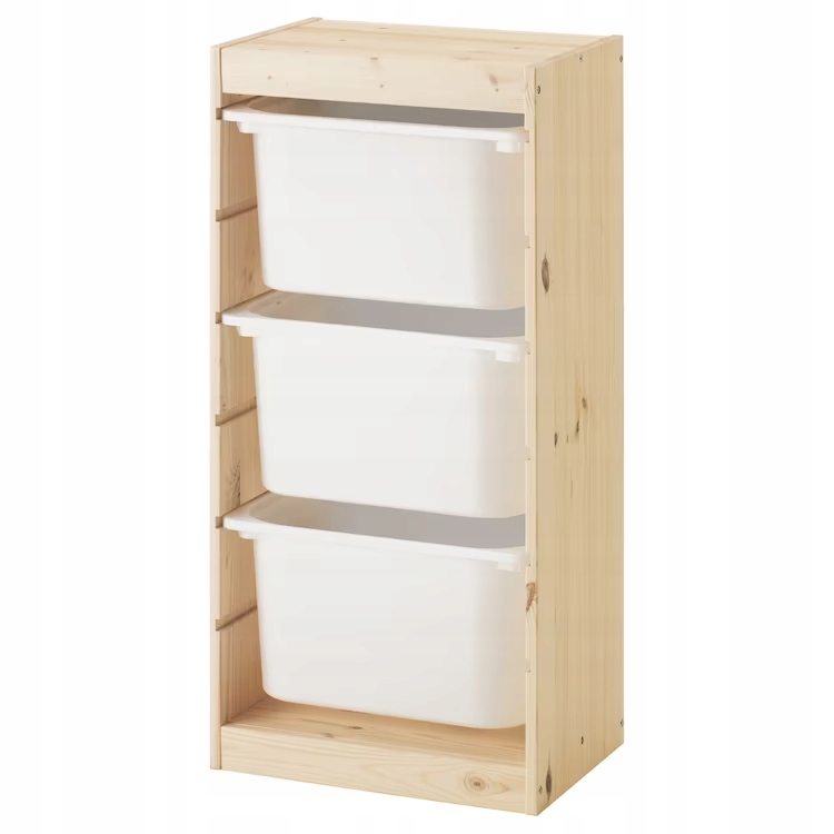 Ikea Regał z pojemnikami Trofast 44x30x91 Sosna Biały/Biel