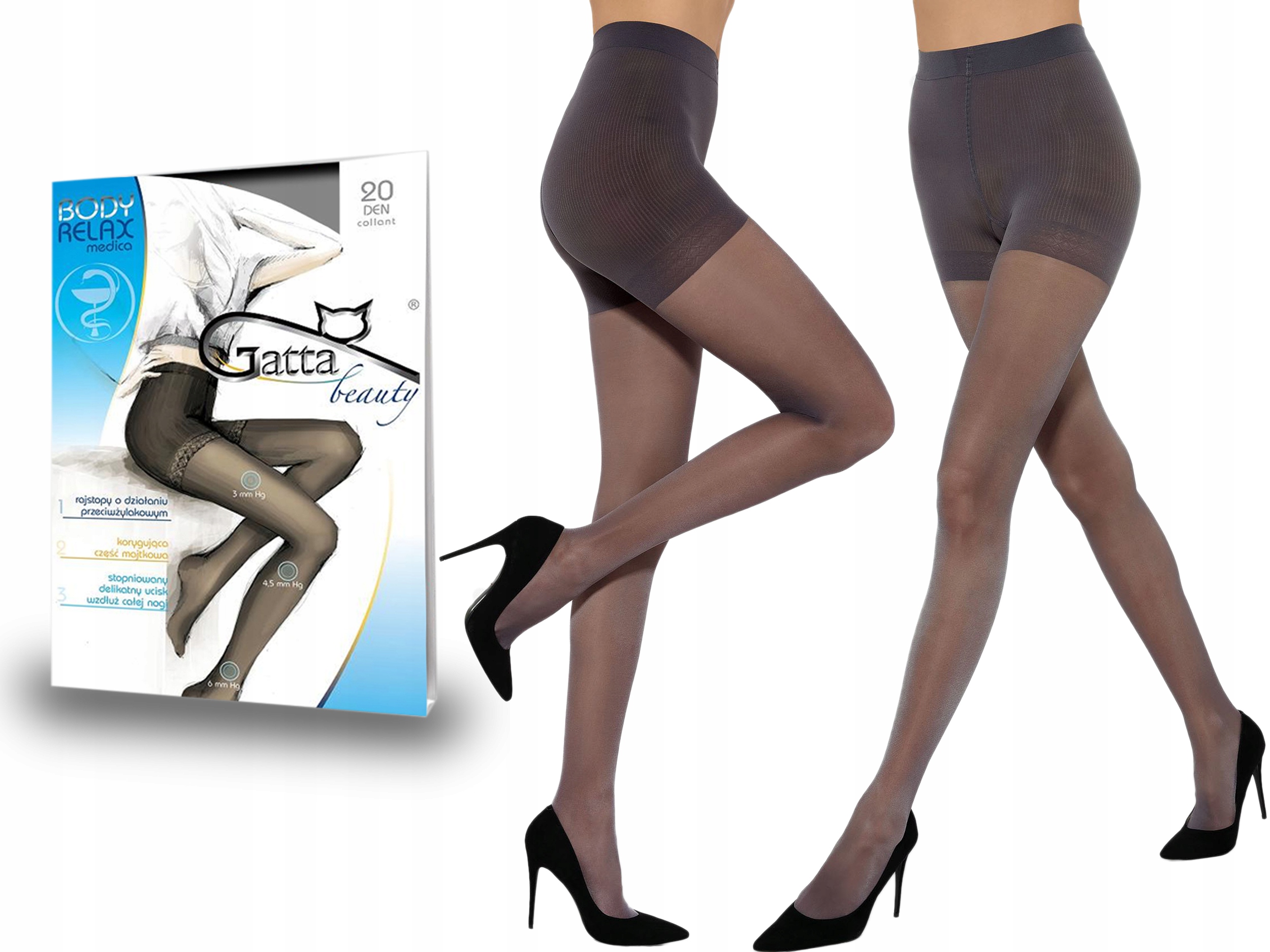

Rajstopy Body Relax Medica Gatta 20 den grafit 3-M