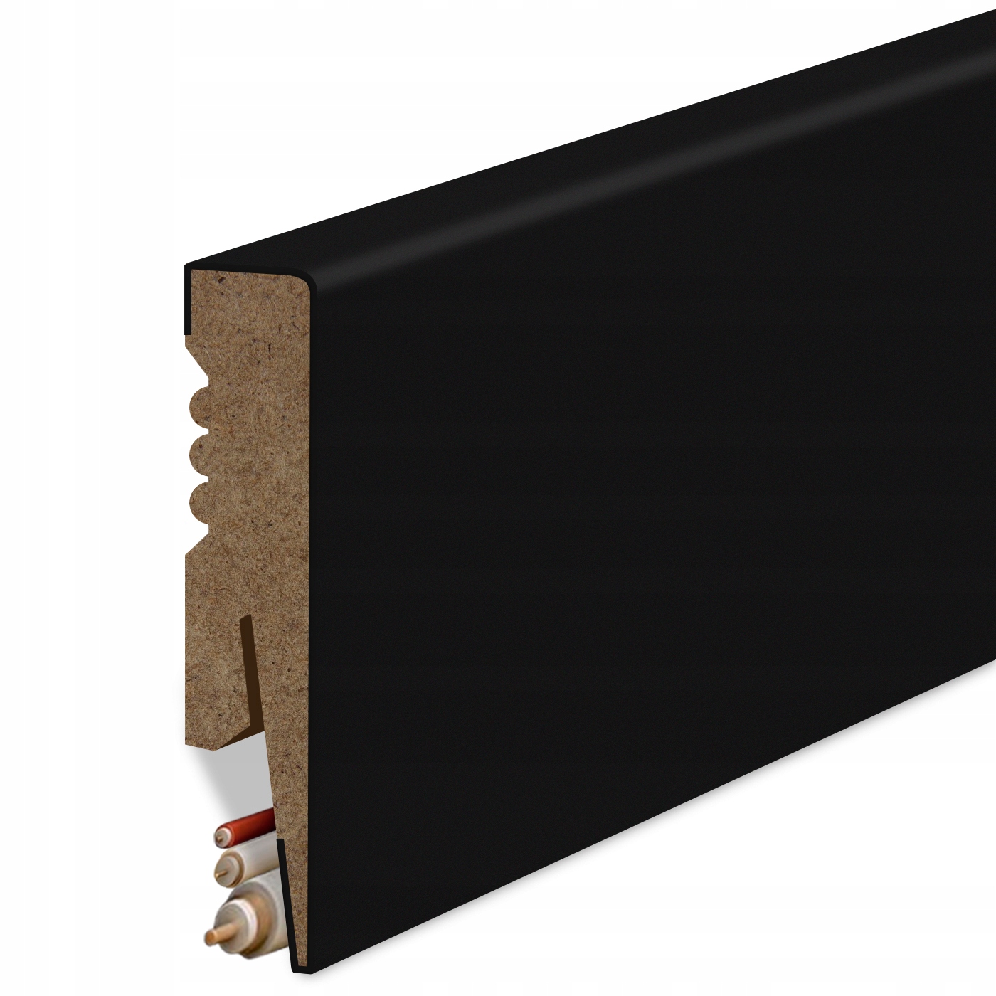 100x16 mm LISTWA PRZYPODŁOGOWA CZARNA MDF DEKORACYJNA COKÓŁ promień R2