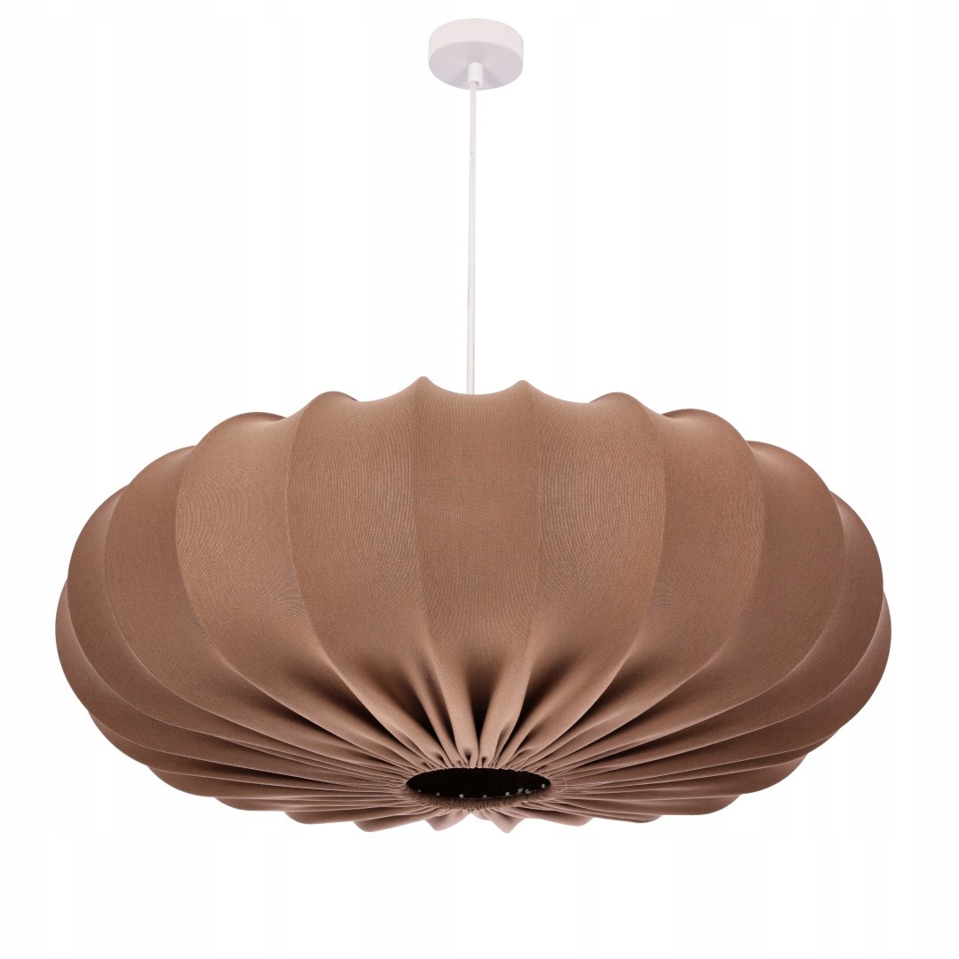 Cafee lampa wisząca 66cm biały 1x40W E27 abażur mokka