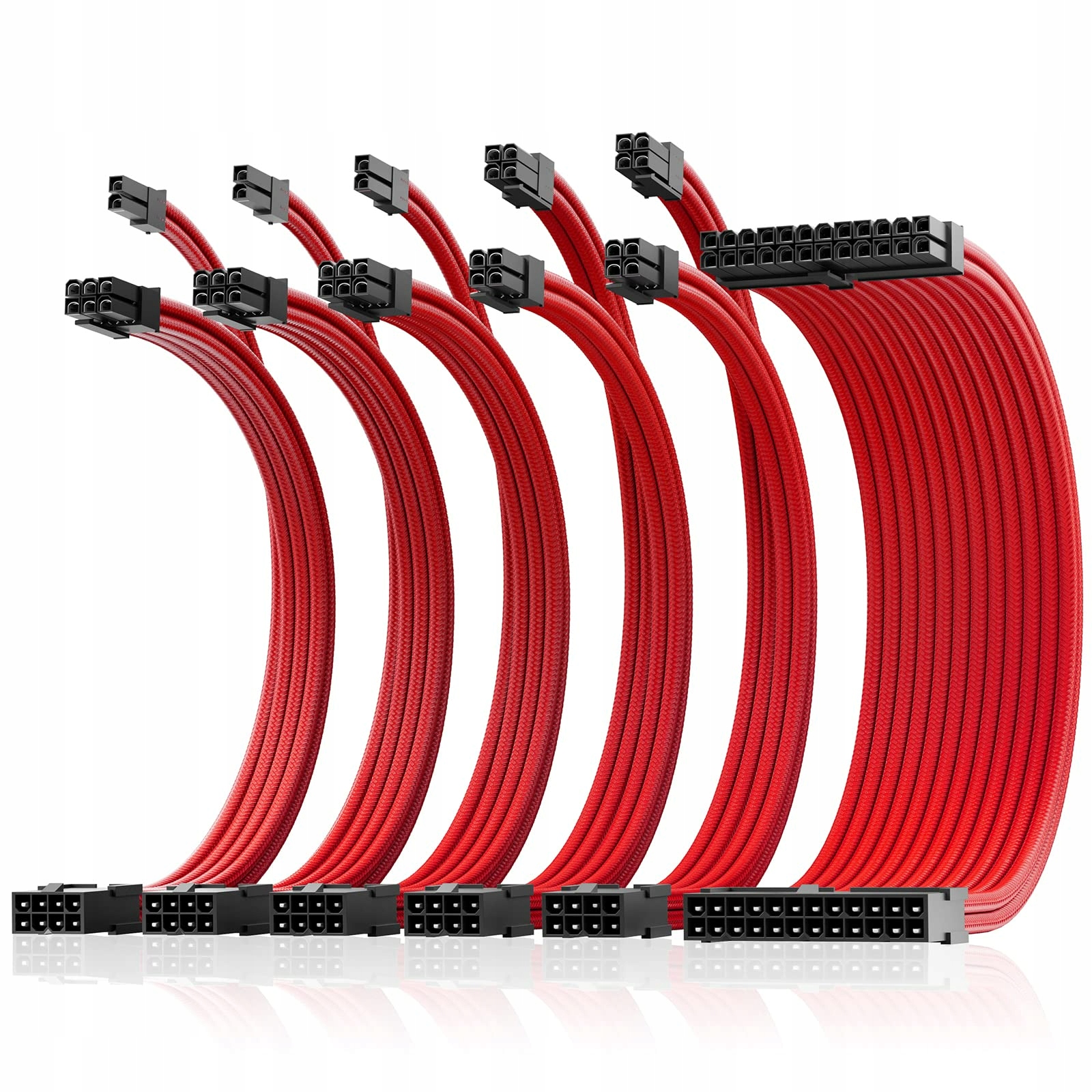 Zestaw przedłużaczy do zasilacza Atx 6 Kit 16 Awg Pc AsiaHorse Sleeved