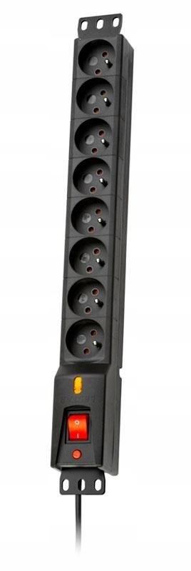 Listwa zasilająca Lestar LXARM 810 3m czarna RACK 19 cala
