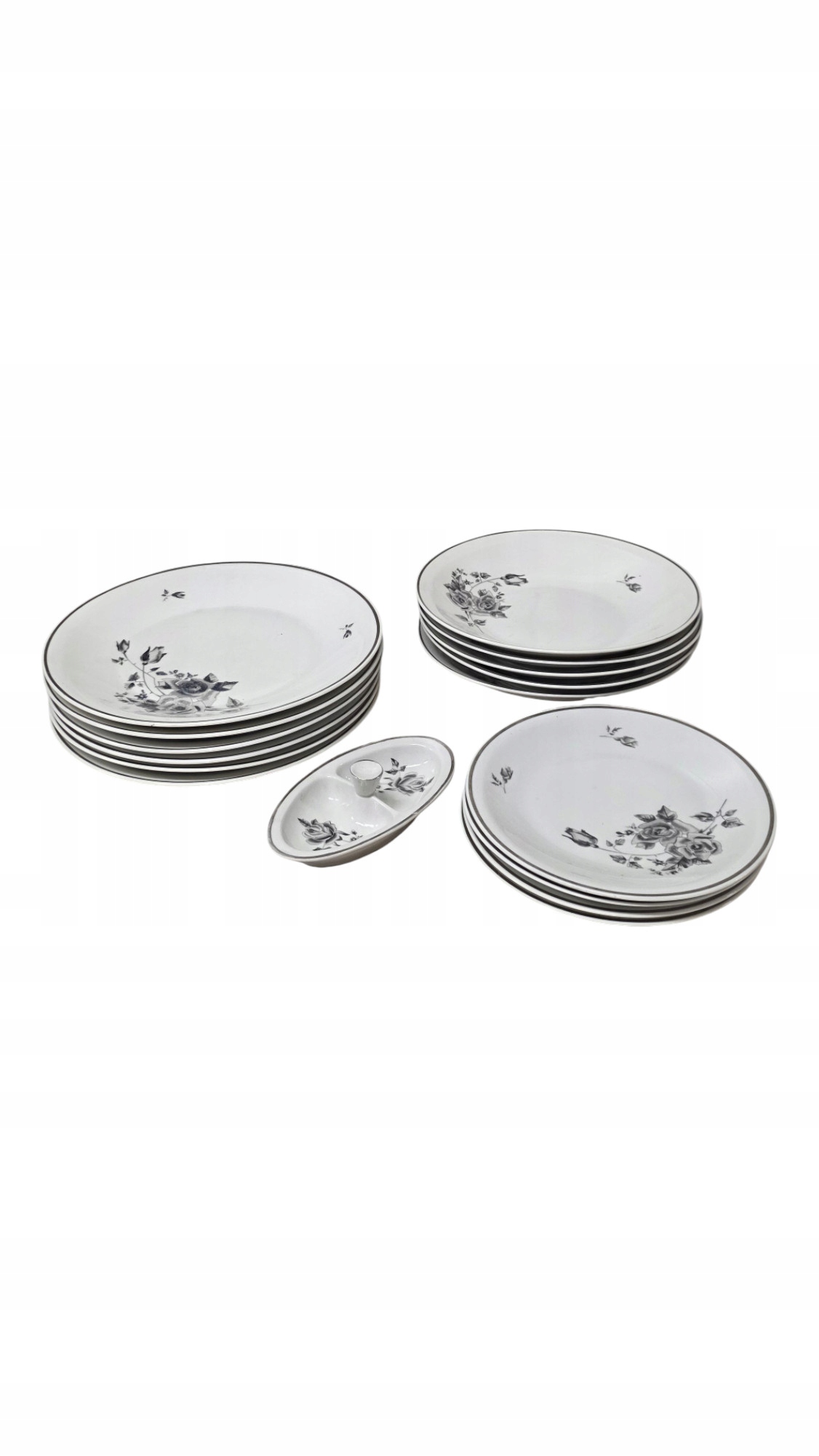 ZESTAW TALERZY KWIATY PORCELANA CHODZIEŻ