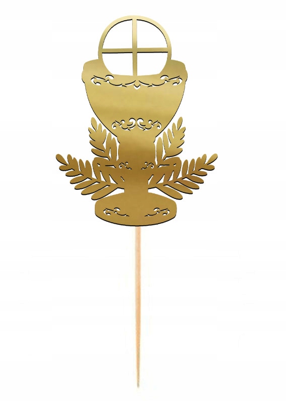 

Topper na tort Kielich ażurowy złoty Komunia