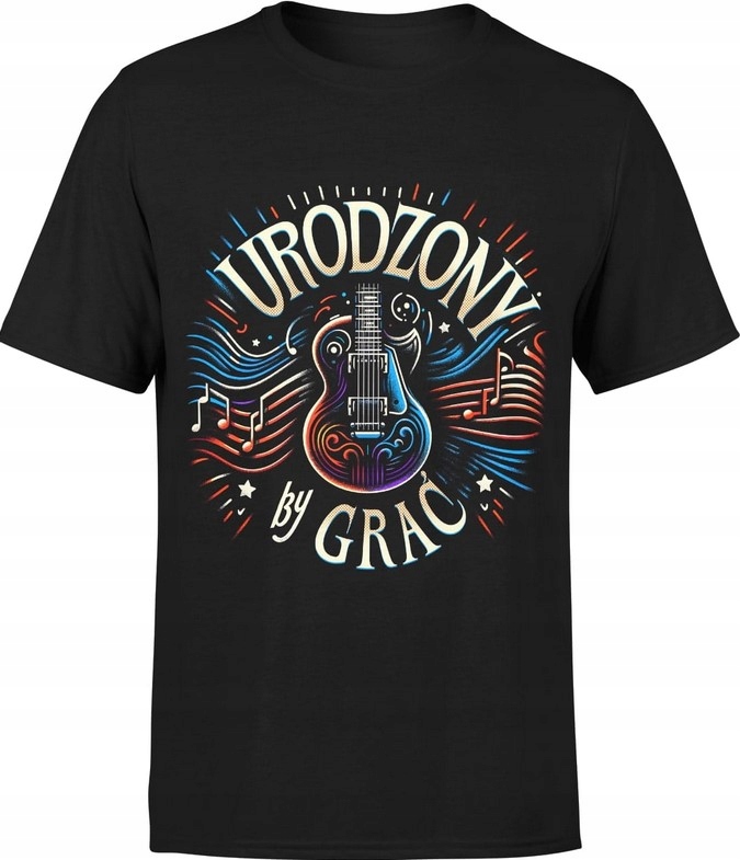 KOSZULKA MĘSKA GITARA URODZONY BY GRAĆ GITARZYSTA - 3XL