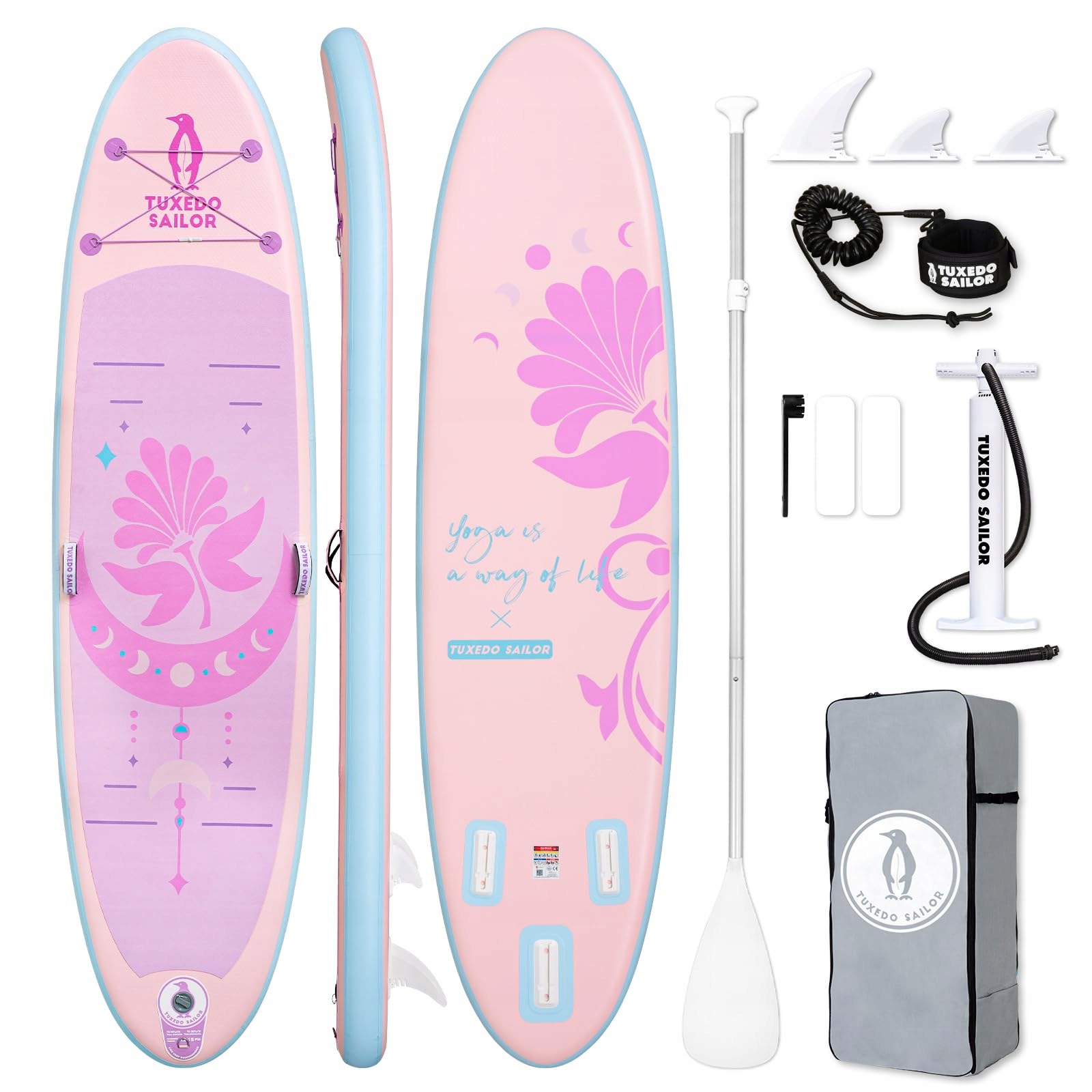 Nadmuchiwana Deska Sup Tuxedo Sailor 320 Cm Do Wiosłowania Sup Yoga Zestaw