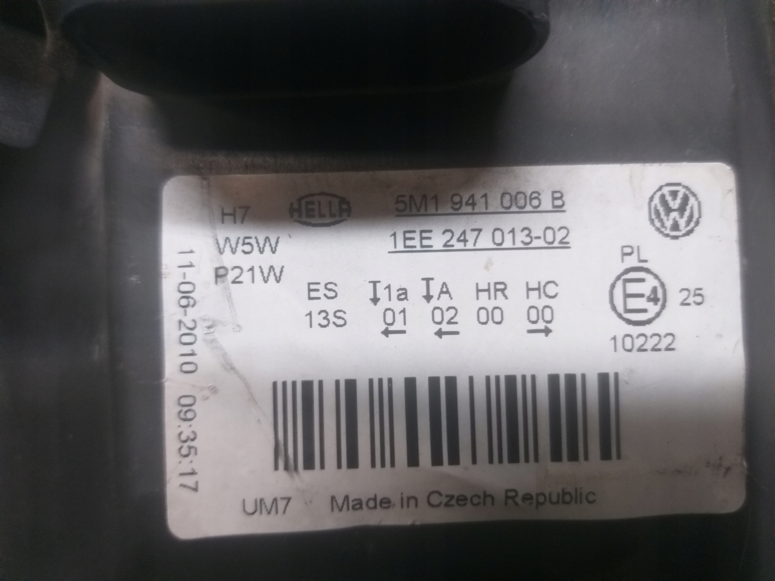 Licht vorne rechts VW GOLF V 5 PLUS + 5M1941006B