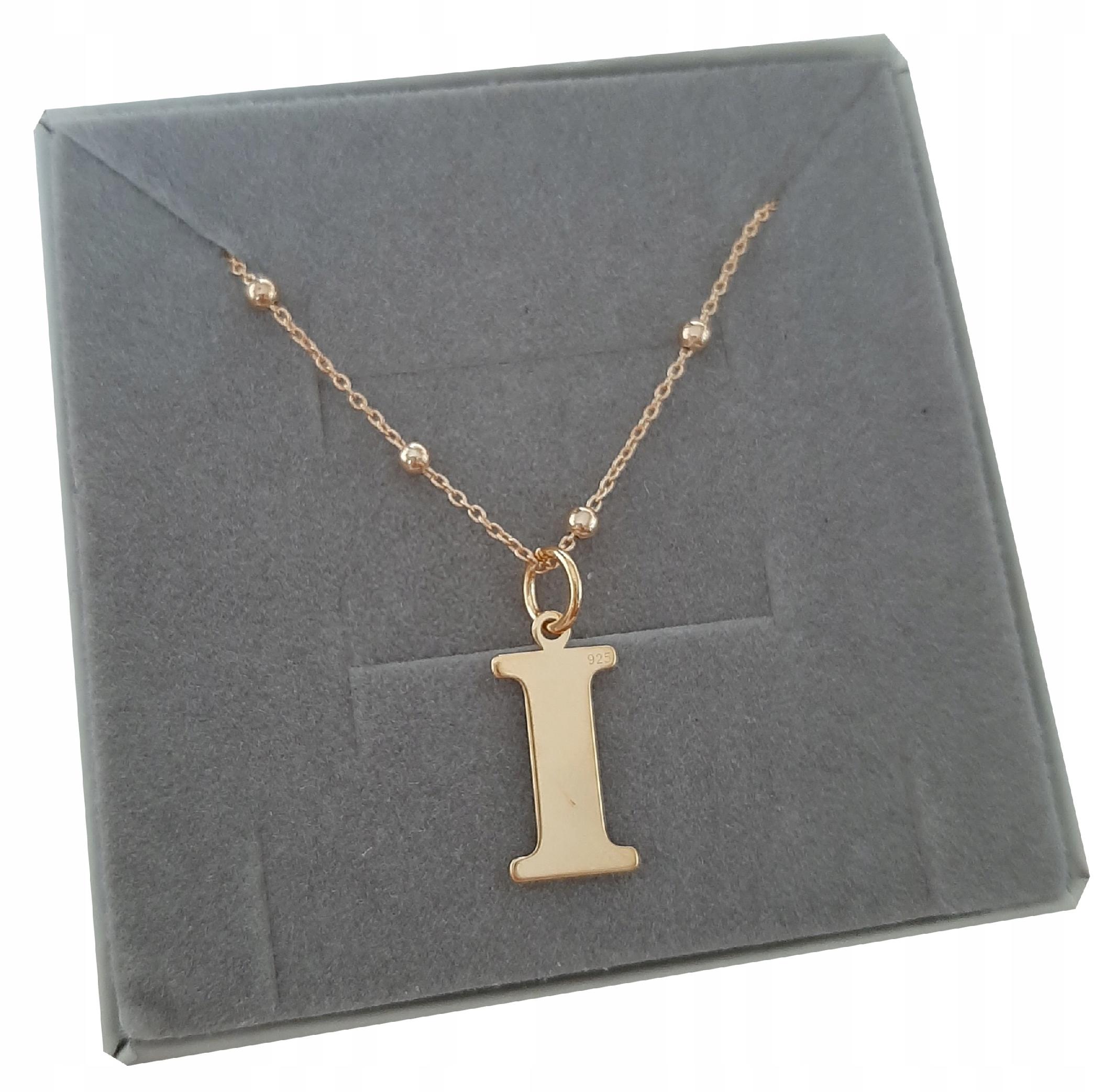 Zlatý kuličkový řetízek s velkým písmenem I 50 cm Sr