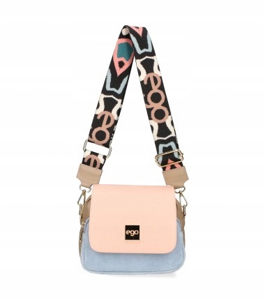 Ego kabelka přes rameno přírodní semišová kůže prostorná hnědá modrá růžová