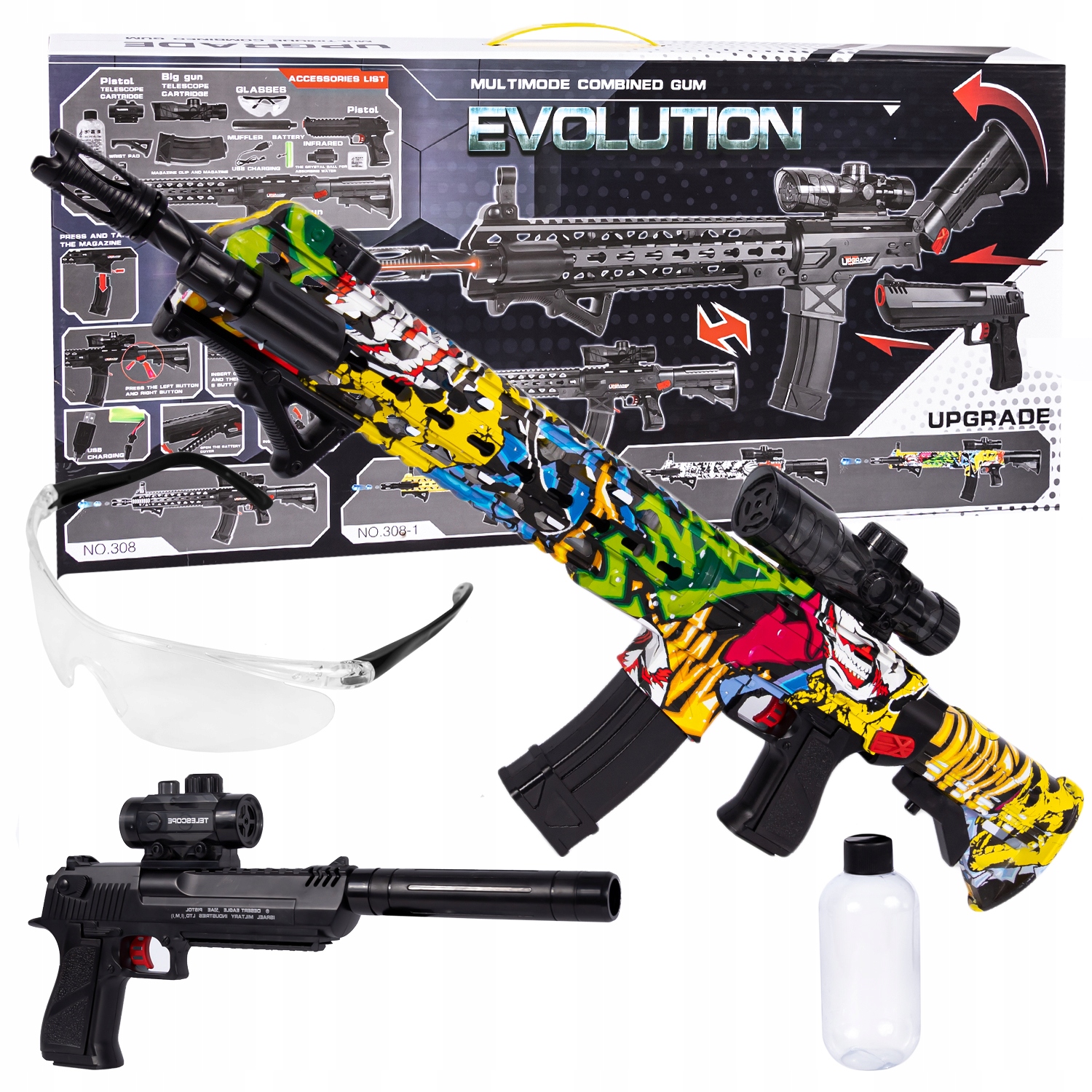 PISTOLET KARABIN 2w1 ELEKTRYCZNY NA KULKI ŻELOWE Rodzaj karabiny