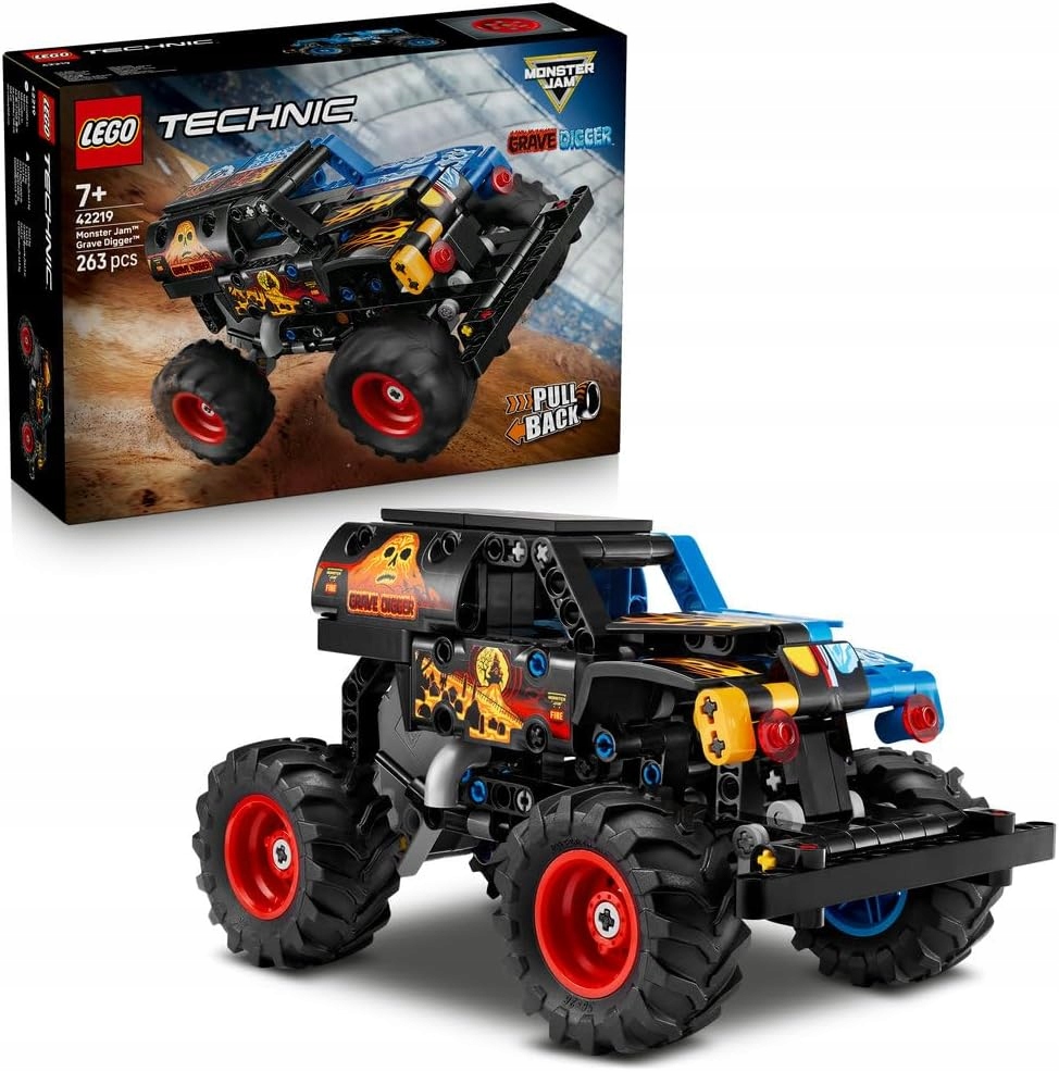 Lego Technic Monster Jam Grave Digger Oheň a led 42219 Pull-back pohon 7+