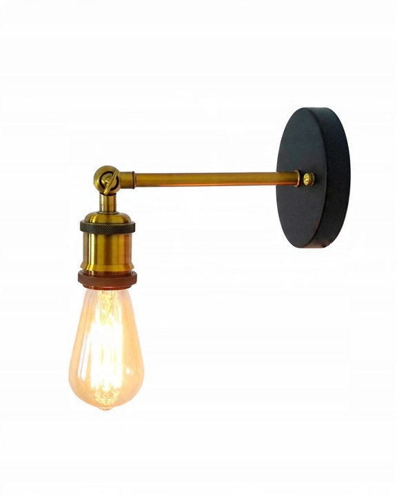 

Kinkiet Lampa Ścienna Retro Loft E27 Gold Black
