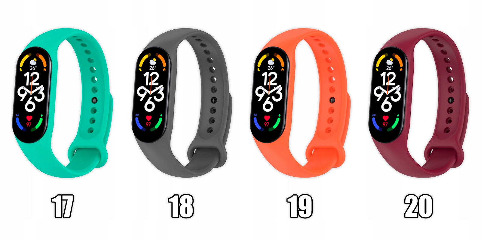 OPASKA PASEK DO XIAOMI MI BAND 5/6/7 WIELE KOLORÓW Długość 60 mm