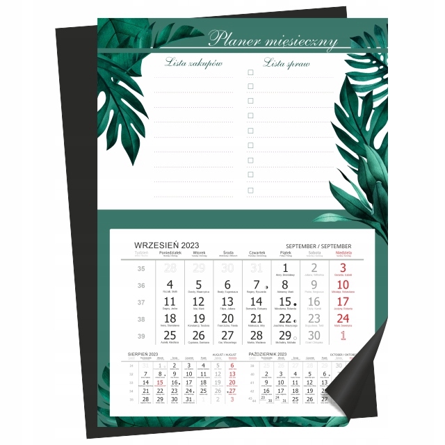 KALENDARZ PLANER MAGNETYCZNY A3 magnes pionowy