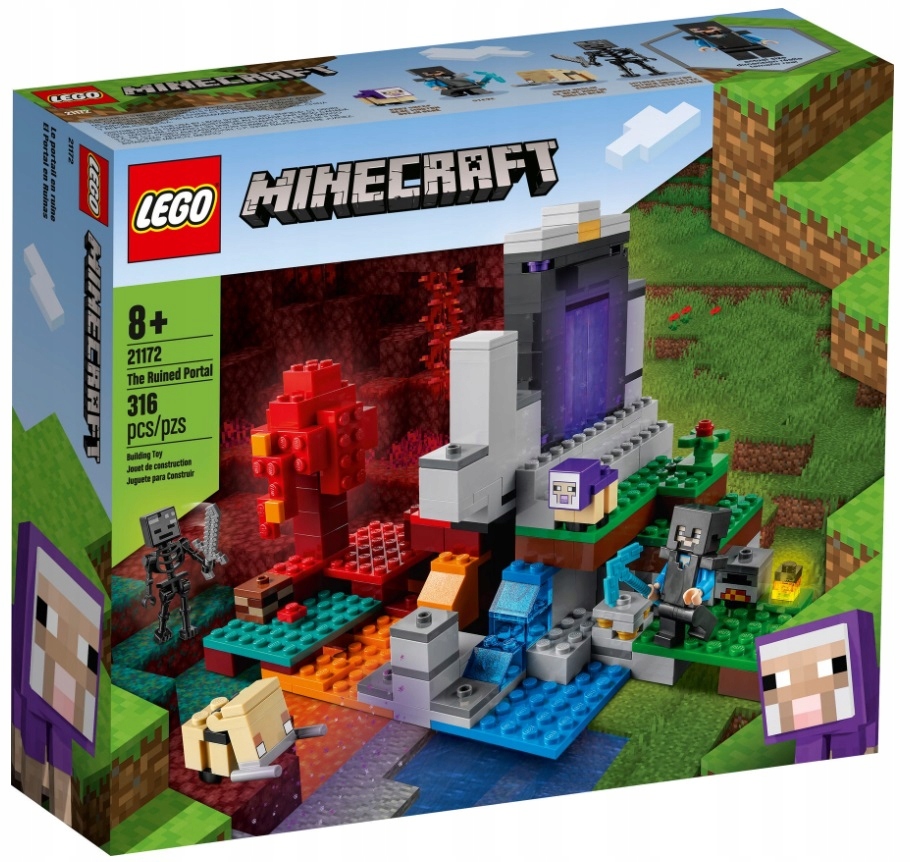 KLOCKI LEGO MINECRAFT 21172 ZNISZCZONY PORTAL