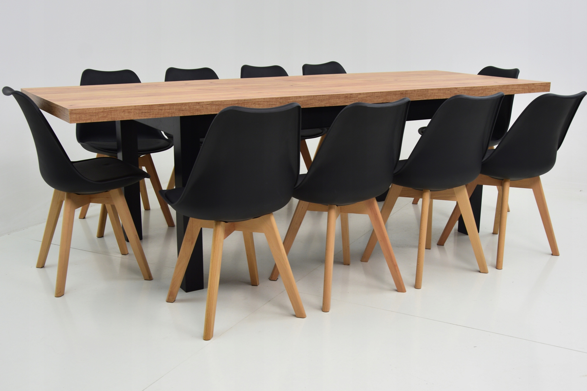 SOLIDNY STÓŁ 90x170/250 i 10 krzeseł z PODUSZKĄ Marka inna