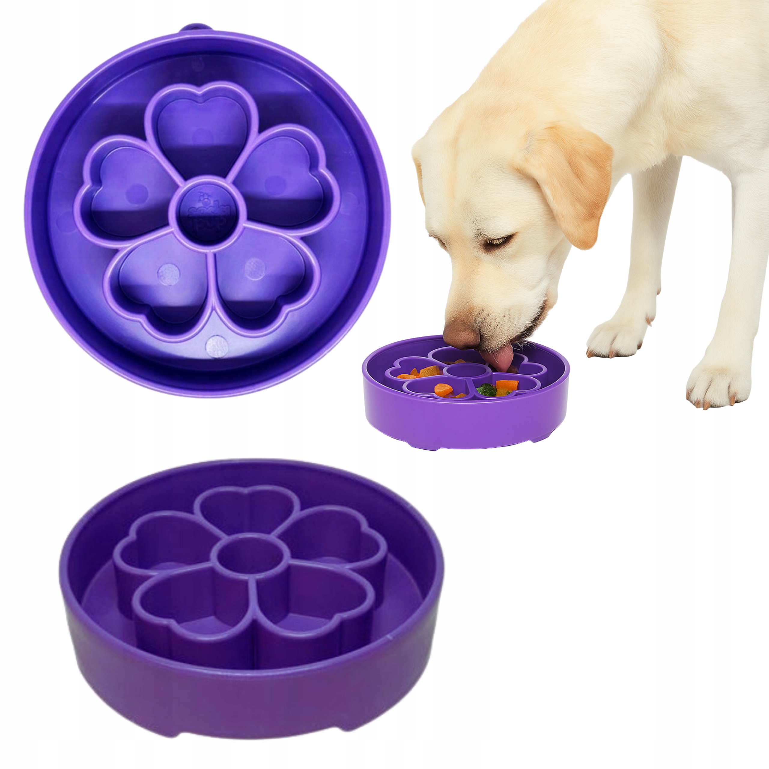 Levně Miska pro psa zpomalující jídlo Flower Pot eBowl Fialová Květina