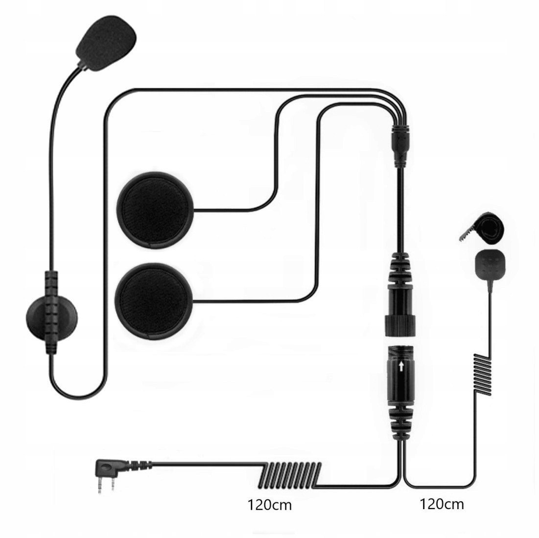 SŁUCHAWKI DO KASKU OTWARTEGO BAOFENG - WTYK K