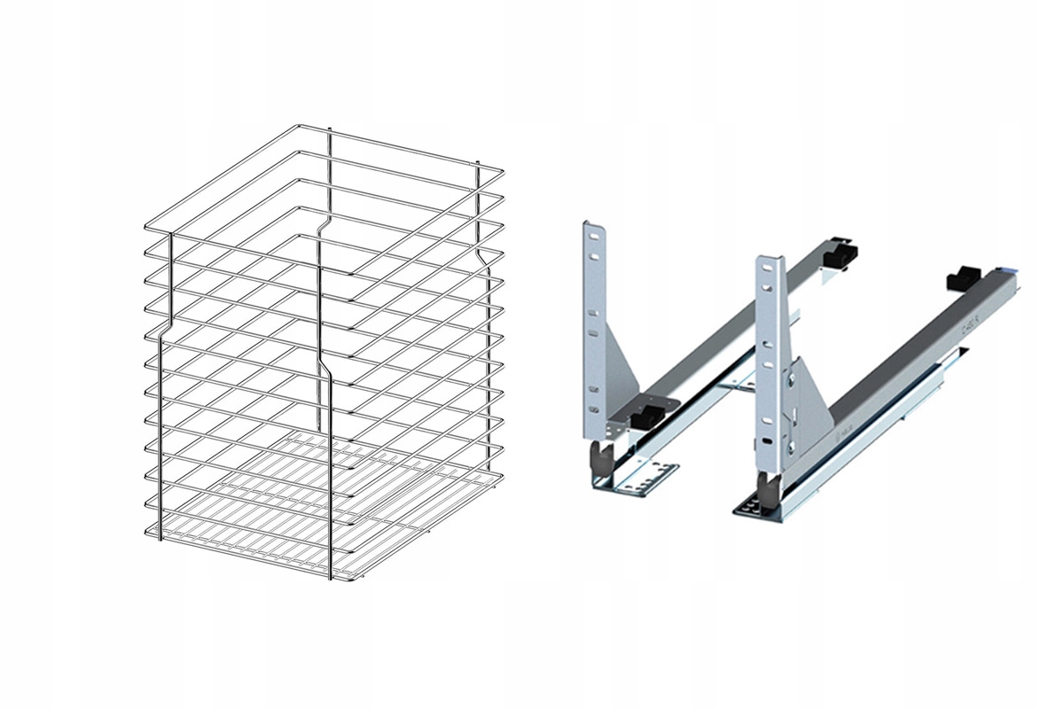 Cargo do spodnej skrinky 50 cm 500 Efekt Chróm 1p tichý zatvárač Rejs s plným výsuvom