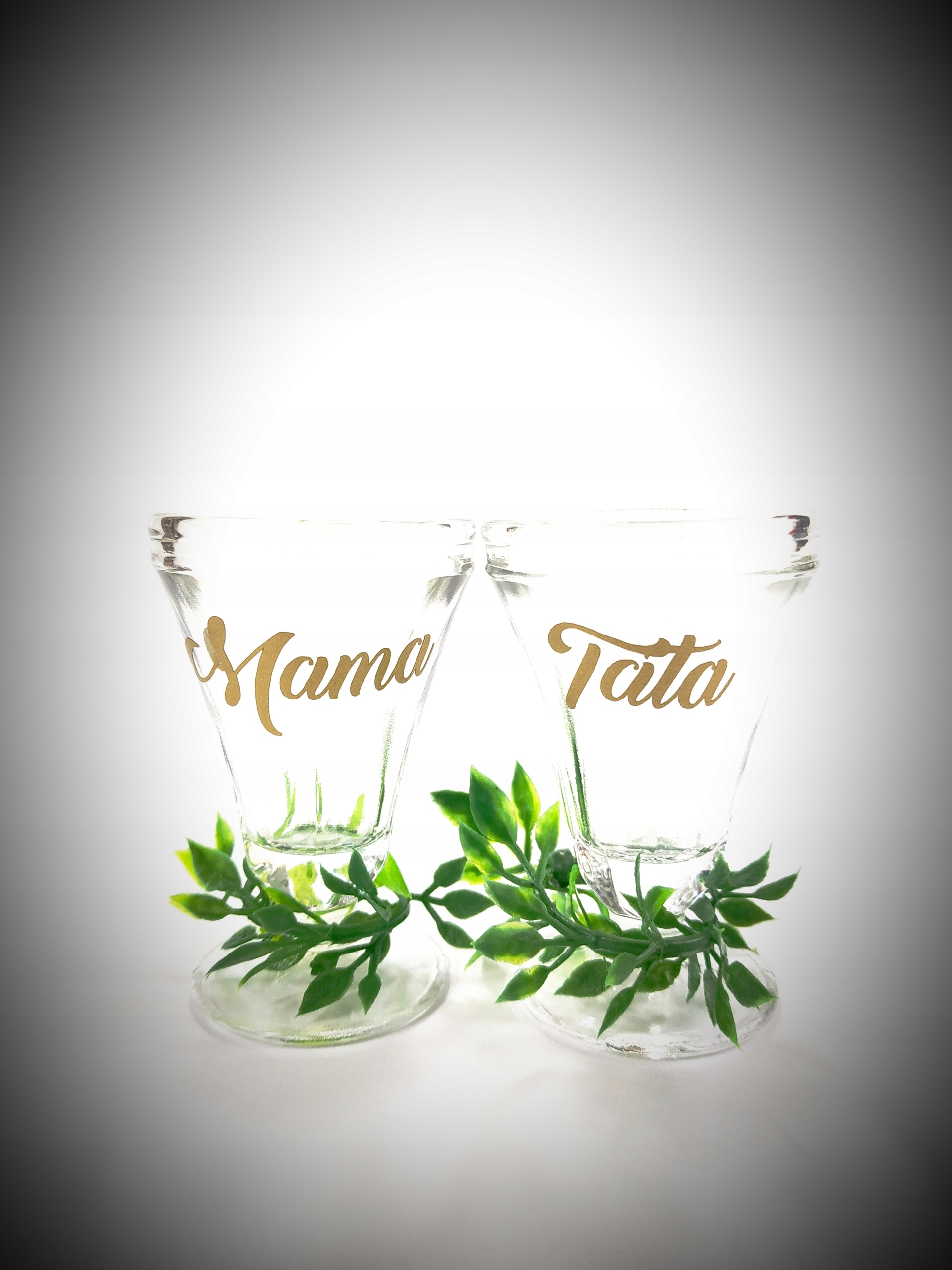 OSZUKANE KIELISZKI do wódki 15ml na ślub wesele MAMA TATA dla rodziców Marka inna