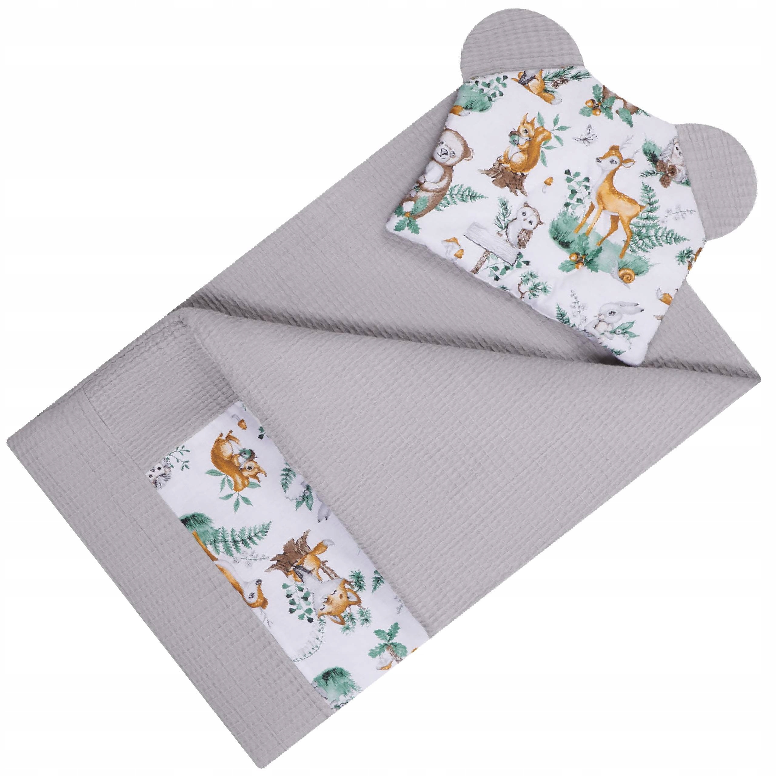 Kołderka i poduszka do łóżeczka BAWEŁNA zestaw dla niemowląt BOCIOLAND Długość kołdry 100 cm