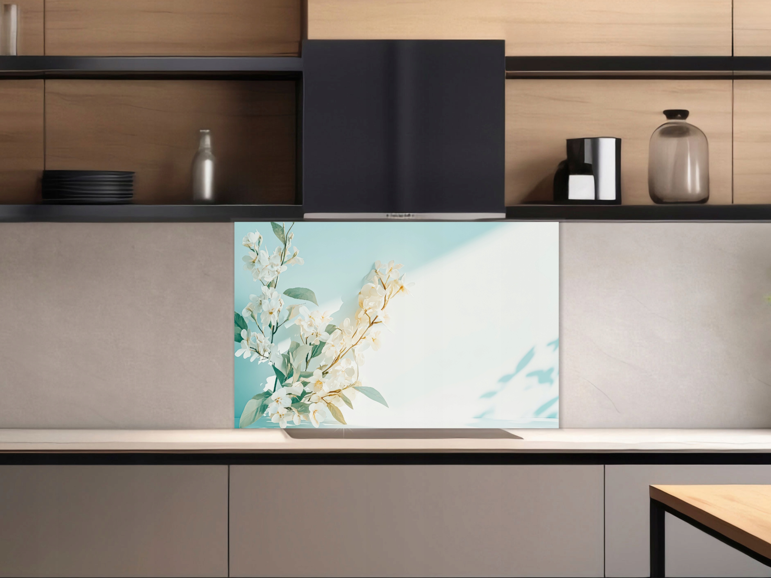 Skleněný panel do kuchyně 4 mm tvrzený, 50 x 60 cm, ochrana před postříkáním