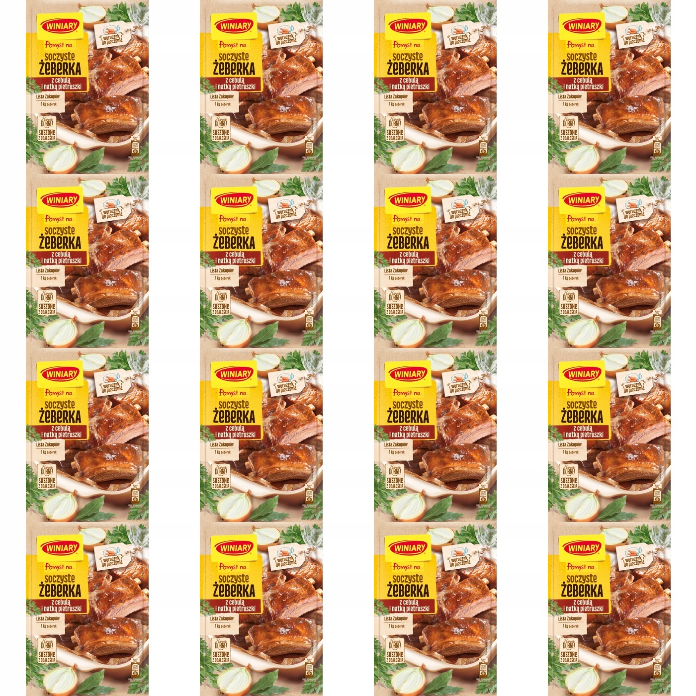 16x 28g Winiary Soczyste żeberka z cebulą i natką pietruszki Karton