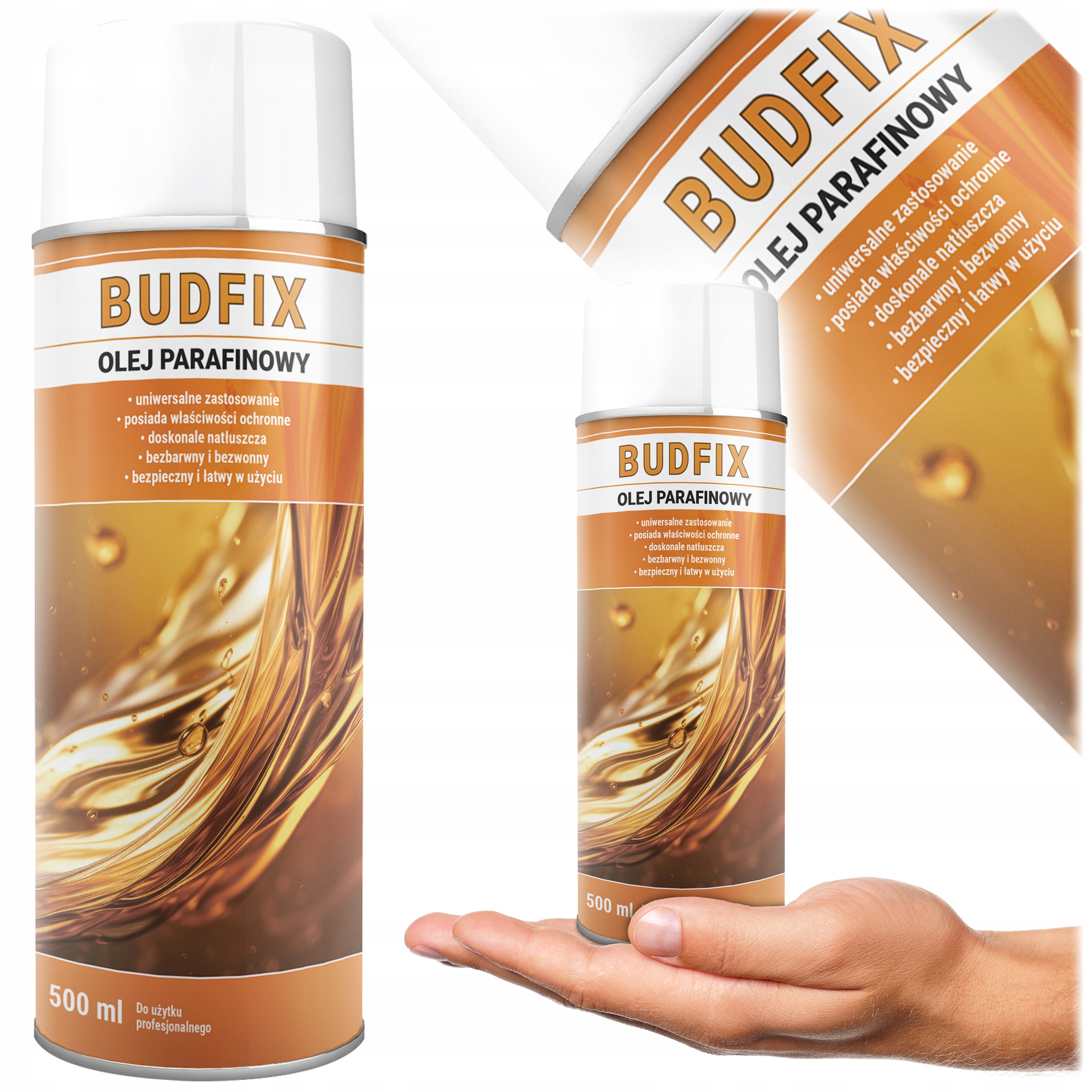 Olej Parafinowy Czysty Medyczny do Maszyn Spożywczych Drewna Spray 500ml